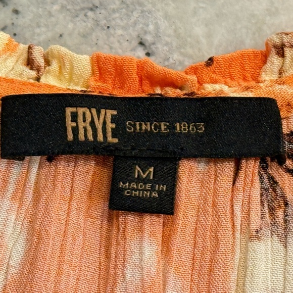 Women’s FRYE Ruffle Neck Front Button Dress- size medium - Picture 6 of 8